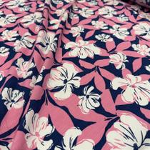Tecido 100% Viscose Estampada Floral Tropical 1,45m Para Roupas Femininas
