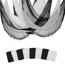 Tecido assustador de Halloween Sunlisky, pacote com 8, gaze de algodão de 76 x 30 cm