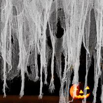 Tecido assustador de Halloween Watayo 500 x 150 cm branco tamanho grande Tecido assustador de Halloween Watayo 500 x 150 cm branco tamanho grande