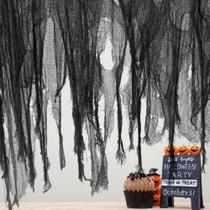 Tecido assustador de Halloween Watayo 500 x 150 cm de poliéster preto Tecido assustador de Halloween Watayo 500 x 150 cm de poliéster preto