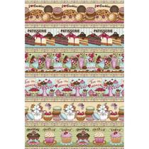 Tecido Barrado Cozinha Digital - Cor 2721 (0,50x1,40)