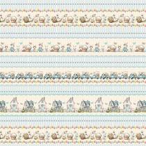 Tecido Barrados de Páscoa : Casinhas e Coelhos (0,50x1,50) Tecido Barrados de Páscoa : Casinhas e Coelhos (0,50x1,50)