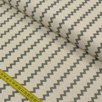 Tecido Blend de Linho para Patchwork - Chevron Cinza cor 01 (0,50x1,50)