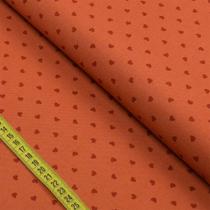 Tecido Blend de Linho Para Patchwork - Corações Doce de Abóbora (0,50x1,50)