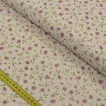 Tecido Blend de Linho para Patchwork - Floral Rosa cor 02 (0,50x1,50)