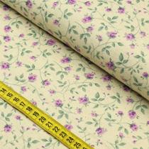 Tecido Blend de Linho para Patchwork - Floral Roxo cor 06 (0,50x1,50)