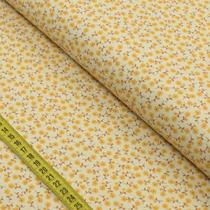 Tecido Blend de Linho Para Patchwork - Florzinhas Amarelas (0,50x1,50)