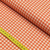 Tecido Blend de Linho para Patchwork - Xadrez Laranja cor 06 (0,50x1,50)