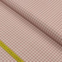 Tecido Blend de Linho para Patchwork - Xadrez Rosa cor 05 (0,50x1,50)