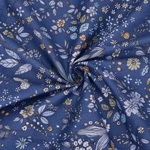 Tecido CABODYALS azul escuro de algodão floral patchwork 1,6 m Tecido CABODYALS azul escuro de algodão floral patchwork 1,6 m