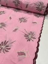 Tecido Cambraia de algodão bordada (1m x 1,3m)