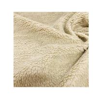 Tecido Carapinha Creme Lã De Ovelha Pêlo Alto 1,0x1,50mt