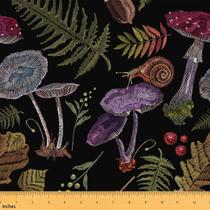 Tecido Castle Fairy Wild Mushroom impermeável de 1 metro