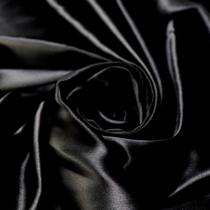 Tecido Cetim Charmousse Liso 100% Poliéster Preto 5,0X1,47Mt
