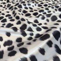 Tecido Cetim Estampado Digital Dalmatas 1,40m - Fantasia Cruella - Oasis Tecidos