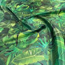 Tecido Cetim Estampado Digital Folhagens Verde 1,40m para Artesanatos e Decorações Tecido Cetim Estampado Digital Folhagens Verde 1,40m para Artesanatos e Decorações