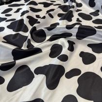 Tecido Cetim Estampado Vaquinha Digital 1,40m para Decorações e Artesanatos