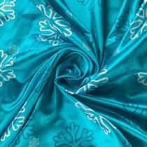 Tecido Cetim Frozen Flocos De Neve 1,50m X 2,3 Metros