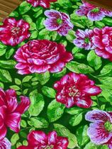 Tecido Chita Estampa Floral Verde Cortes 100% Algodão 50cmx1,40m