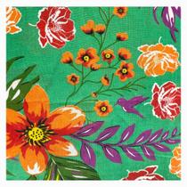 Tecido chitão 100% algodão 1.40mts/larg floral cor verde metro Tecido chitão 100% algodão 1.40mts/larg floral cor verde metro