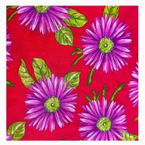 Tecido chitão 100% algodão 1.40mts/larg floral cor vermelho metro