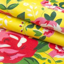 Tecido Chitao Fundo Amarelo Rolo 1,50x25m Textil Poliéster Tecido Chitao Fundo Amarelo Rolo 1,50x25m Textil Poliéster