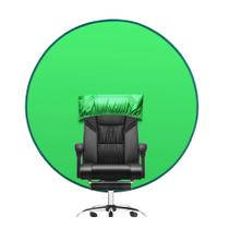 Tecido Chroma Key Portátil Redondo Verde Com Suporte Cadeira - Vedo
