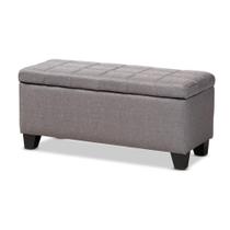Tecido cinza moderno Ottoman Baxton Studio Fera
