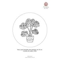 Tecido com risco para bordado livre com guia de pontos e tutoriais.