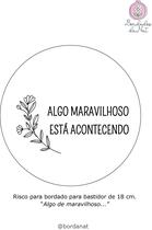 Tecido com risco para bordado livre com guia de pontos e tutoriais.