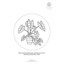 Tecido com risco para bordado livre com guia de pontos e tutoriais.