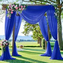 Tecido: cortinas de arco de casamento FANPROMS, azuis, 74x550cm, transparentes Tecido: cortinas de arco de casamento FANPROMS, azuis, 74x550cm, transparentes