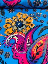 Tecido Crepe Aya Estampado 0,50cm x 1,40m 100% Poliéster