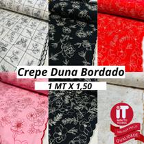 Tecido Crepe Duna Air Flow BORDADO (1Mt x 1,5mt)