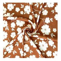 Tecido crepe sabiá 1.50mts/larg caramelo floral metro