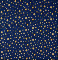 Tecido de Algodão Fat Quarter Estrelas Dourado-Amarelas sobre Azul-Marinho 46x53 cm Tecido de Algodão Fat Quarter Estrelas Dourado-Amarelas sobre Azul-Marinho 46x53 cm