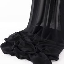 Tecido de chiffon MLMW preto 18 m para decoração de festa de casamento de Halloween