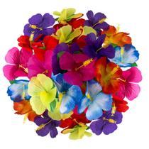 Tecido de hibisco BESTOYARD Hawaii com flores artificiais 72 unidades Tecido de hibisco BESTOYARD Hawaii com flores artificiais 72 unidades