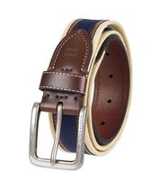 Tecido de incrustação Belt Tommy Hilfiger Ribbon para homens, cáqui/marrom/azul marinho