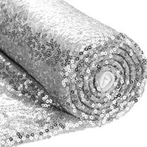 Tecido de lantejoulas prateadas Shimeyao 7,3 m x 125 cm Tecido de lantejoulas prateadas Shimeyao 7,3 m x 125 cm