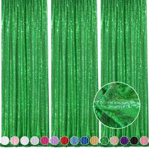 Tecido de lantejoulas QueenDream Backdrop 61x244 cm, verde, 3 painéis