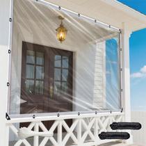 Tecido de lona 183 x 305 cm transparente à prova d'água, resistente, com ilhós