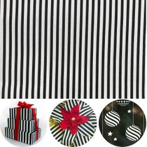 Tecido de popeline listrado preto e branco com 150 cm de largura e 2 jardas