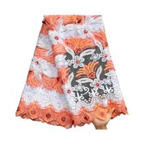 Tecido De Renda Com Lantejoulas De Alta Qualidade Nigeriano Para Vestido De Casamento Tule Francês