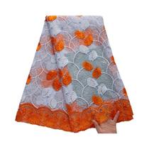 Tecido De Renda De Malha Com Bordado Floral Em Lantejoulas Roxas Francesas Elegantes Para Produção