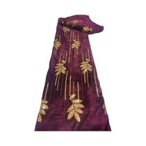 Tecido De Renda De Veludo Azul Royal Com Lantejoulas, Bordado 3D, Voile Suíço De Alta Qualidade, 5