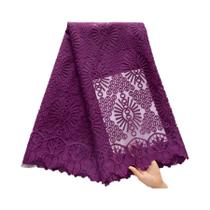 Tecido De Renda Francesa Floral Borgonha Para Design De Moda Elegante E Artesanato Da Nigéria