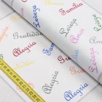 Tecido de Sarja - Mesa Posta By Vitória Quintal : Paz, Alegria, Gratidão (1,00x1,50)