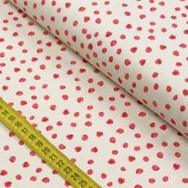 Tecido de Sarja - Natal: Poá Vermelho (0,50x1,40)