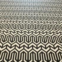 Tecido Decoração Estampado Geometrico 1,42 Mt Largura Preto